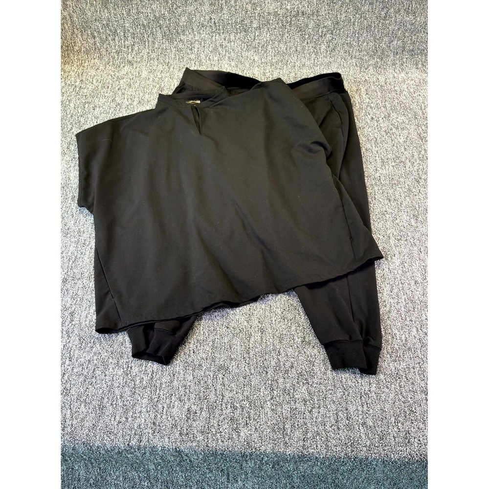 Mandala Scrub Top & Pants Womens 4XL Black Woven Equa-Tek Medical Performance